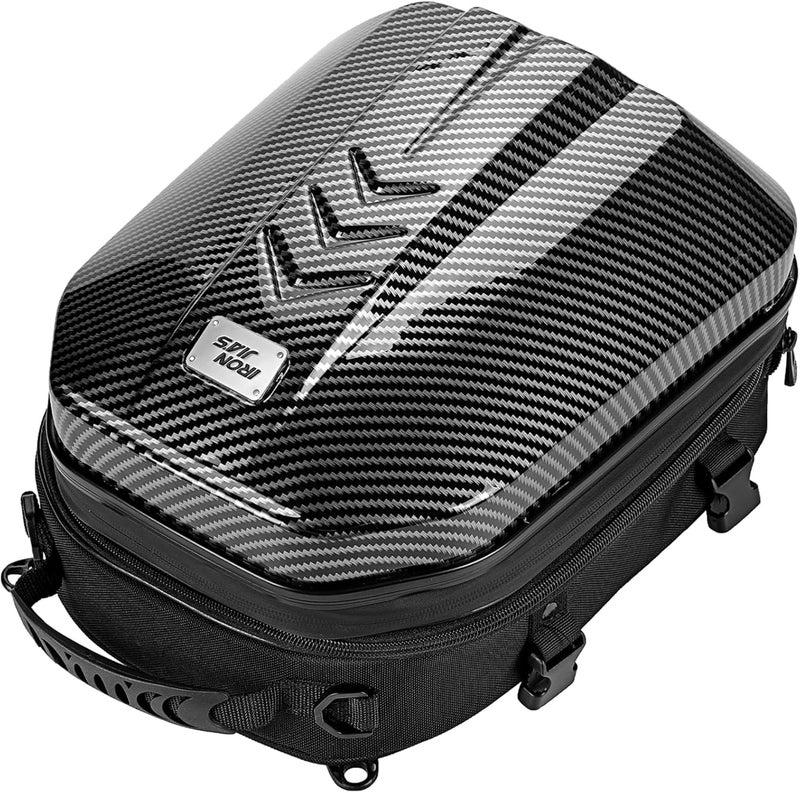 Grapelet Motorcycle Tail Bag Backpack Waterproof ABS Hard Shell Motorbike Luggage Bags Helmet Bags with Expandable Storage 24L-35L - Image 1